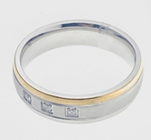 FASHION Brushed and Polish with 3 Stones C/Z Ring