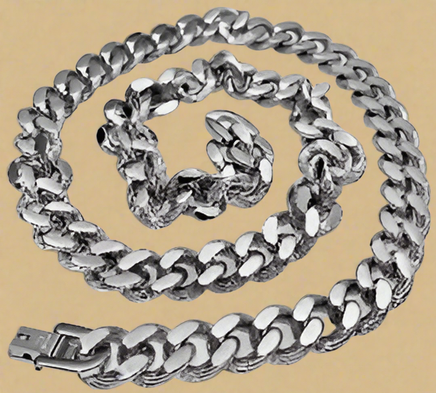FASHION Solid Curb Link with Designer Finish 22"