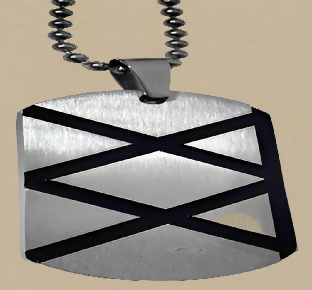 Fashion Dog Tag with Black Enamel with  24" Ball Chain