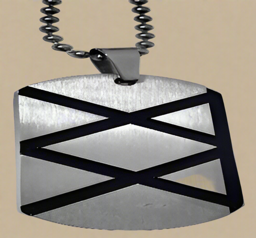 Fashion Dog Tag with Black Enamel with  24" Ball Chain
