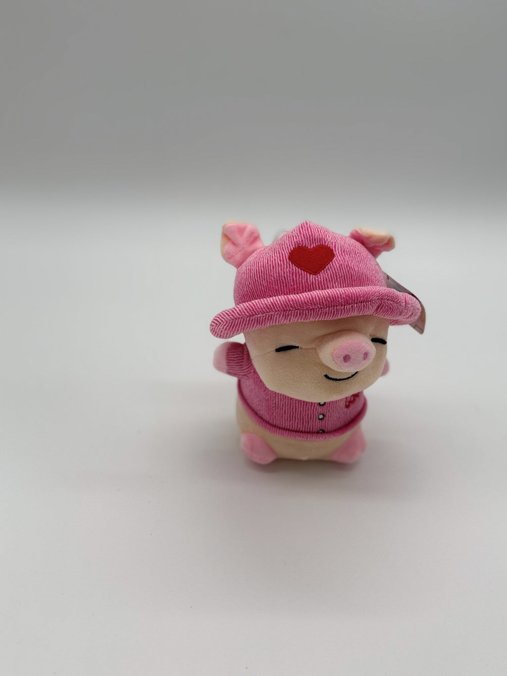 Small Pink Pig Plush Toy with Hat – 8" to 9" Cute Stuffed Animal Gift
