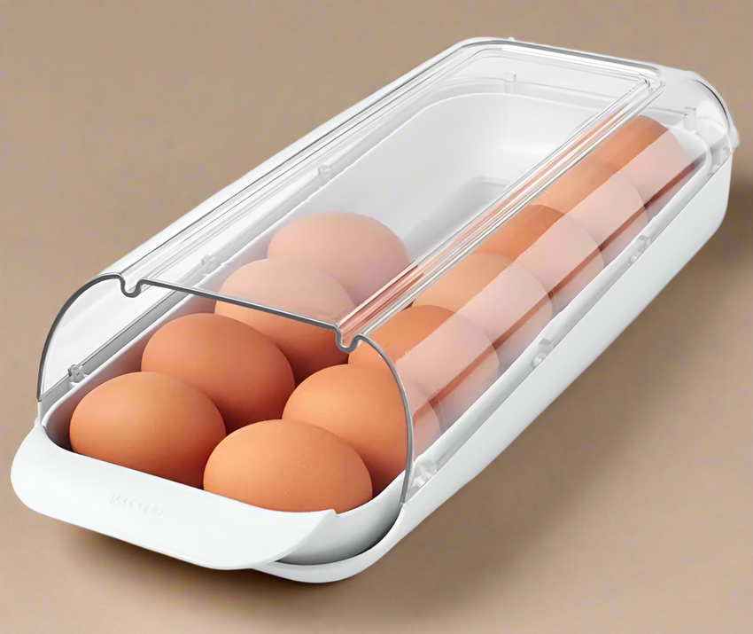 YouCopia FridgeView Rolling Egg Holder (BPA‑Free Stackable Eggs Organizer with Removable Tray)