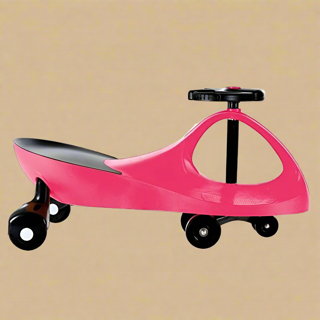 Zigzag Cars Pink Push & Pedal Ride-On for Toddlers & Kids
