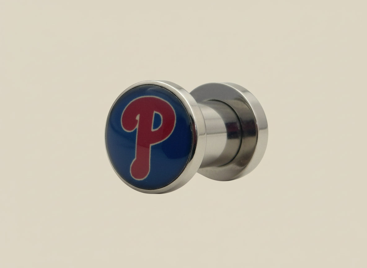 Philadelphia Phillies Screw-On / Fit Surgical Steel 2G Gauge 6Mm Ear Plugs