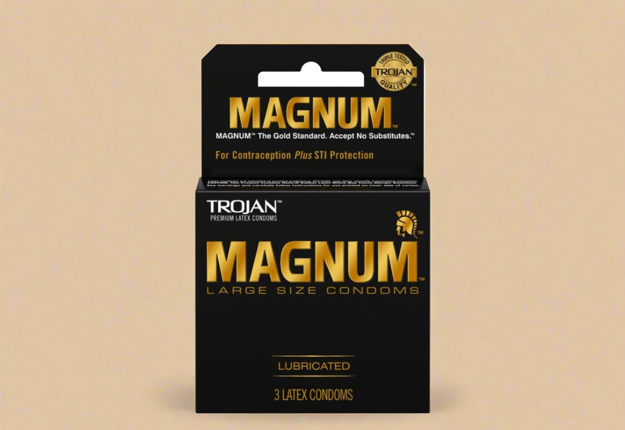 Trojan Magnum Large Lubricated Latex Condoms – 3 Count (Pack of 2)