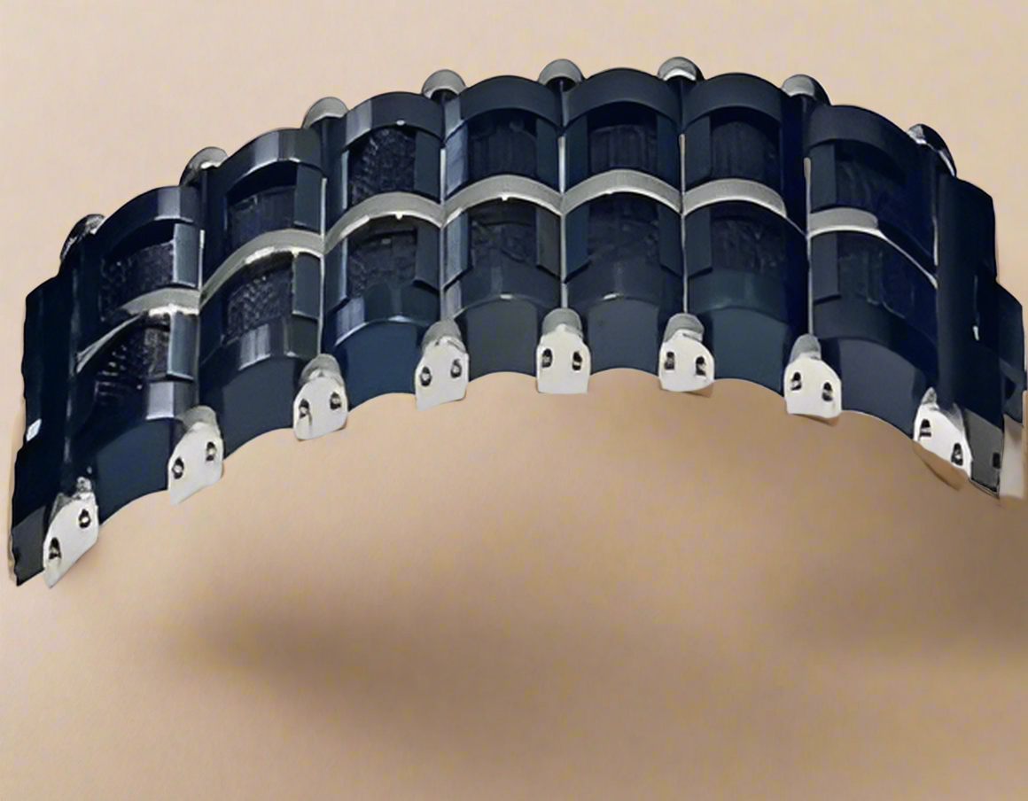 Fashion Black and Black Mesh Men Bracelet 9"