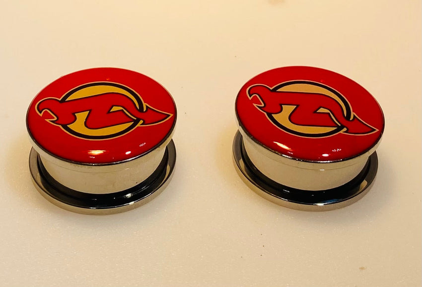 New Jersey Devils EAR PLUG 1" stainless Steel
