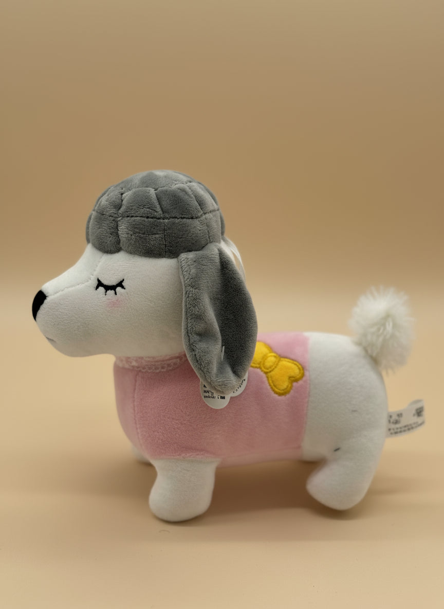 Gray Poodle Small Plush Toy – Cute Puppy Stuffed Animal Doll