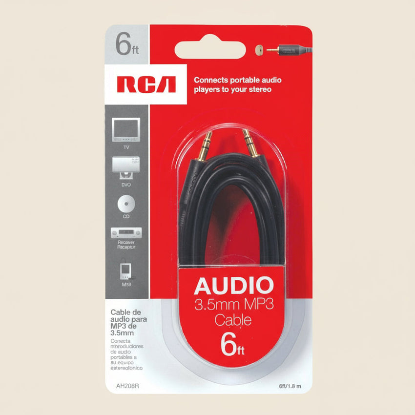 RCA 6-Foot Black 3.5mm Audio Extension Cable