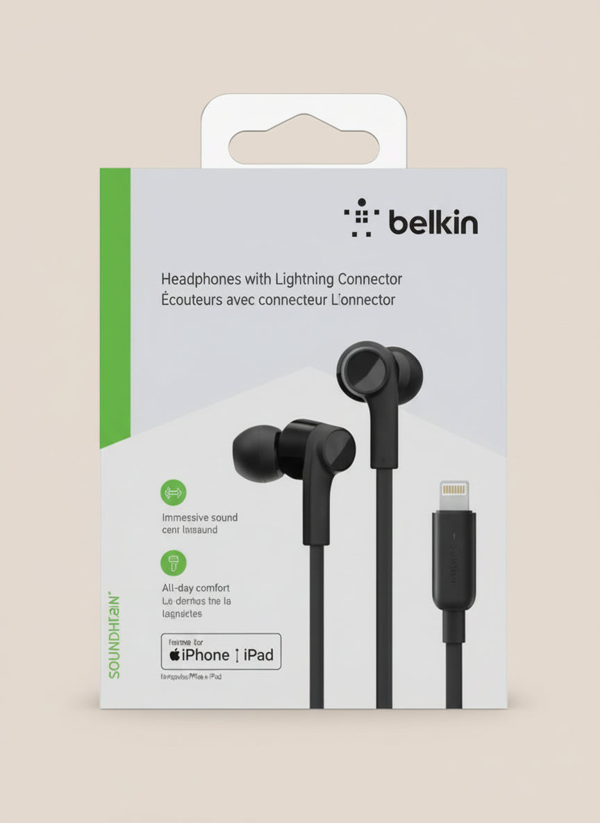 Belkin – Rockstar headphones with Lightning Connector – Black