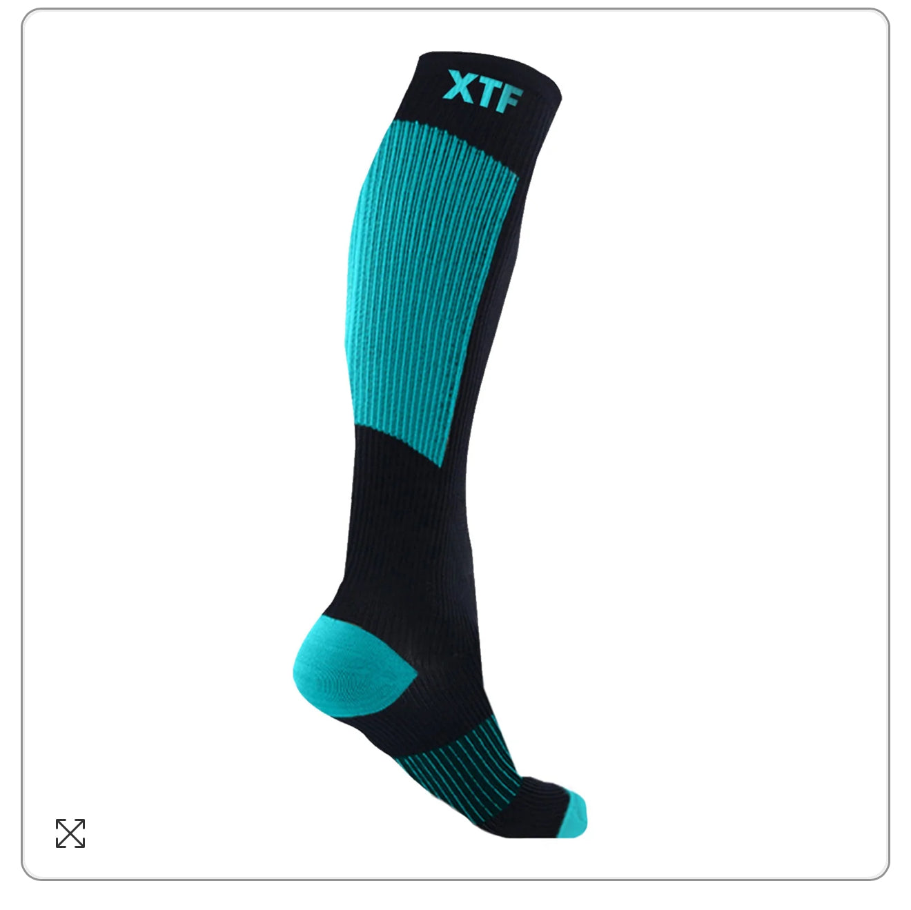 EXTREME FIT COPPER >>>FLUX ANTI-FATIGUE COMPRESSION SOCKS BLACK N AQUA