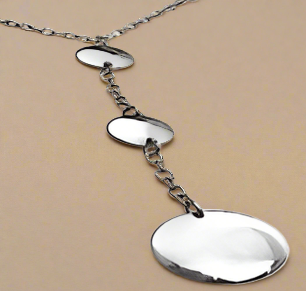 FASHION Solid Round Disk Necklace 18"