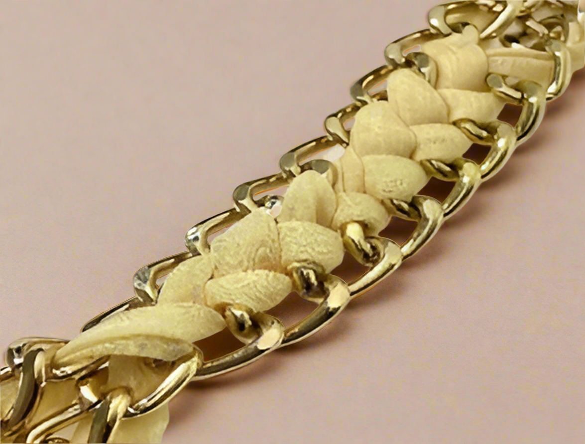 Fashion Gold Plated with Silly Curb Link Bracelet 7.5"