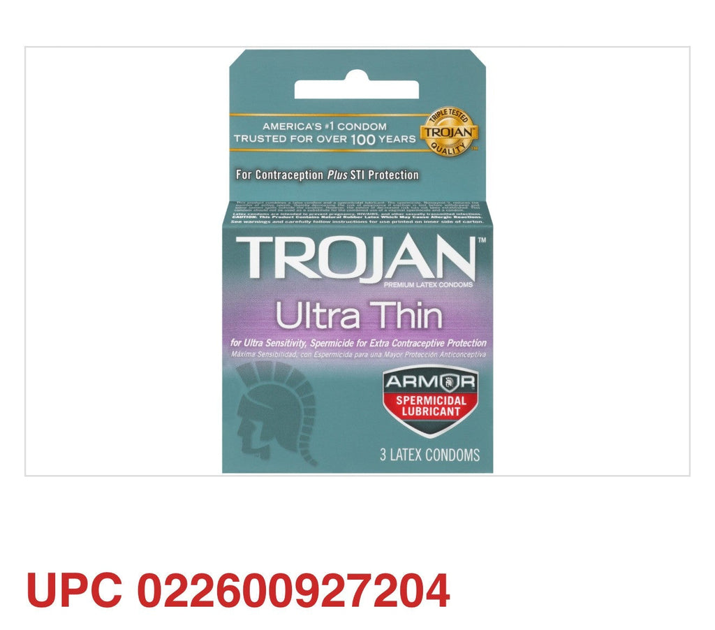 Trojan Ultra Thin Armor Spermicidal Condoms – Box of 3