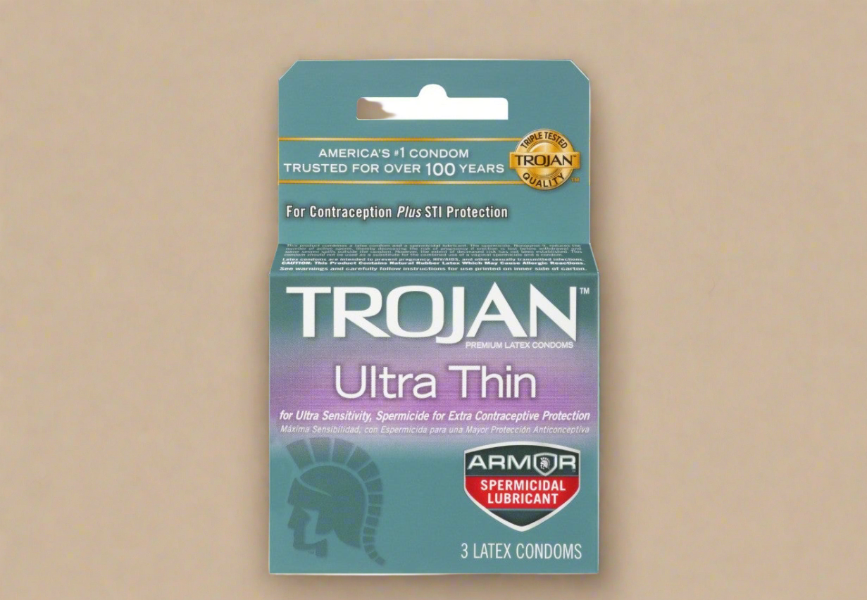 Trojan Ultra Thin Armor Spermicidal Condoms – Box of 3