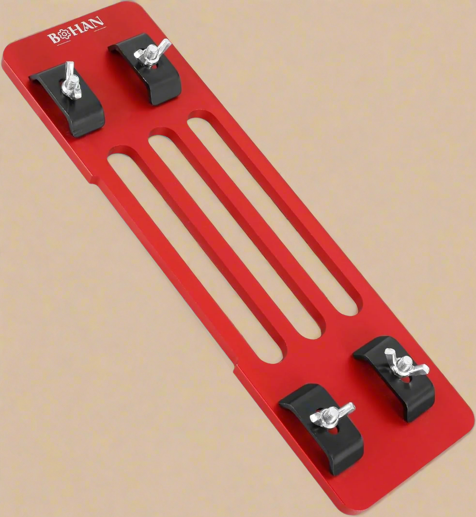 Adjustable Aluminum Alloy Cutting Machine Base Plate – Precision Positioning Bottom Board (11.61" x 3.54" x 0.31", Red)