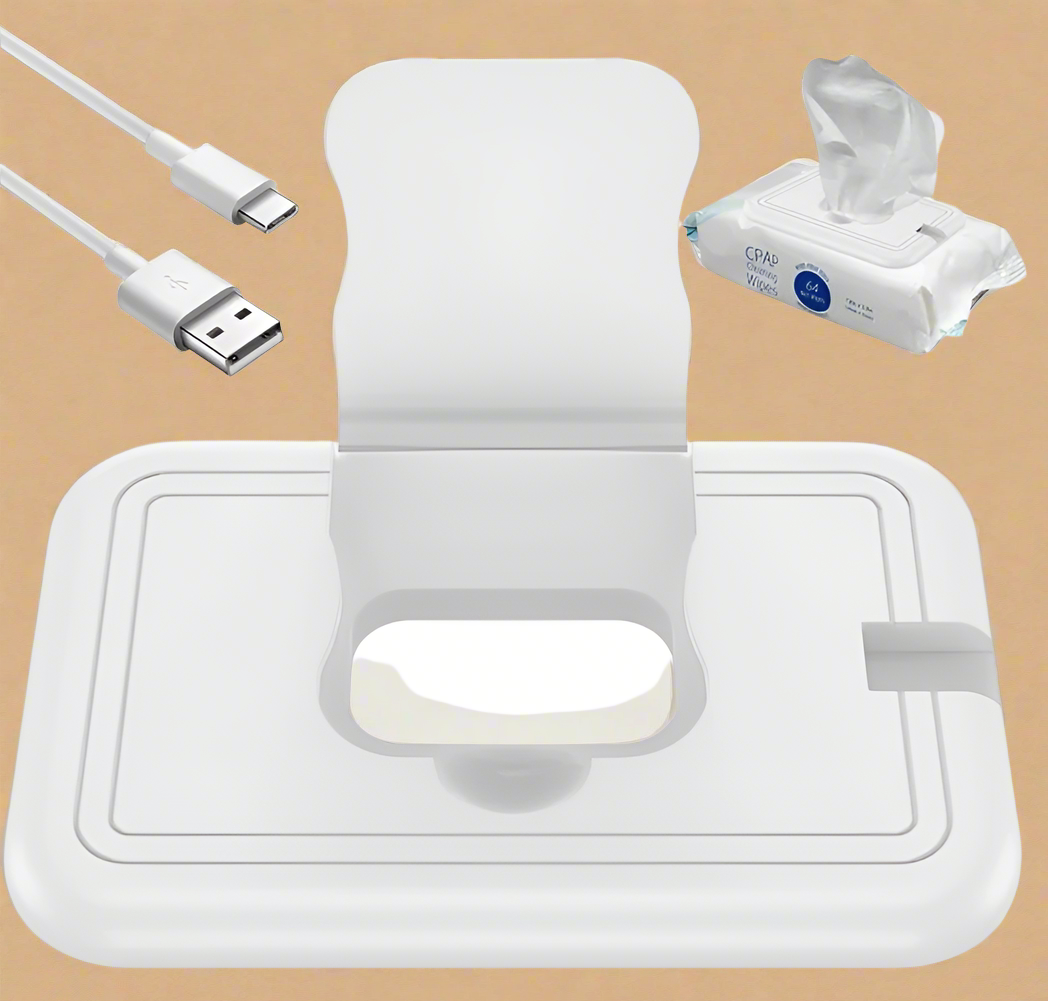 USB Baby Wipe Warmer – Portable Travel Diaper Wipe Heater (5.9″×3.9″×0.39″, 40–55 °C)
