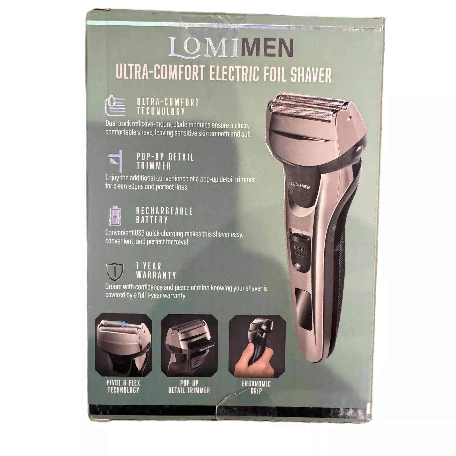 New Lomimen Pivot Flex Electric Foil Shaver Ergonomic Ultra Comfort