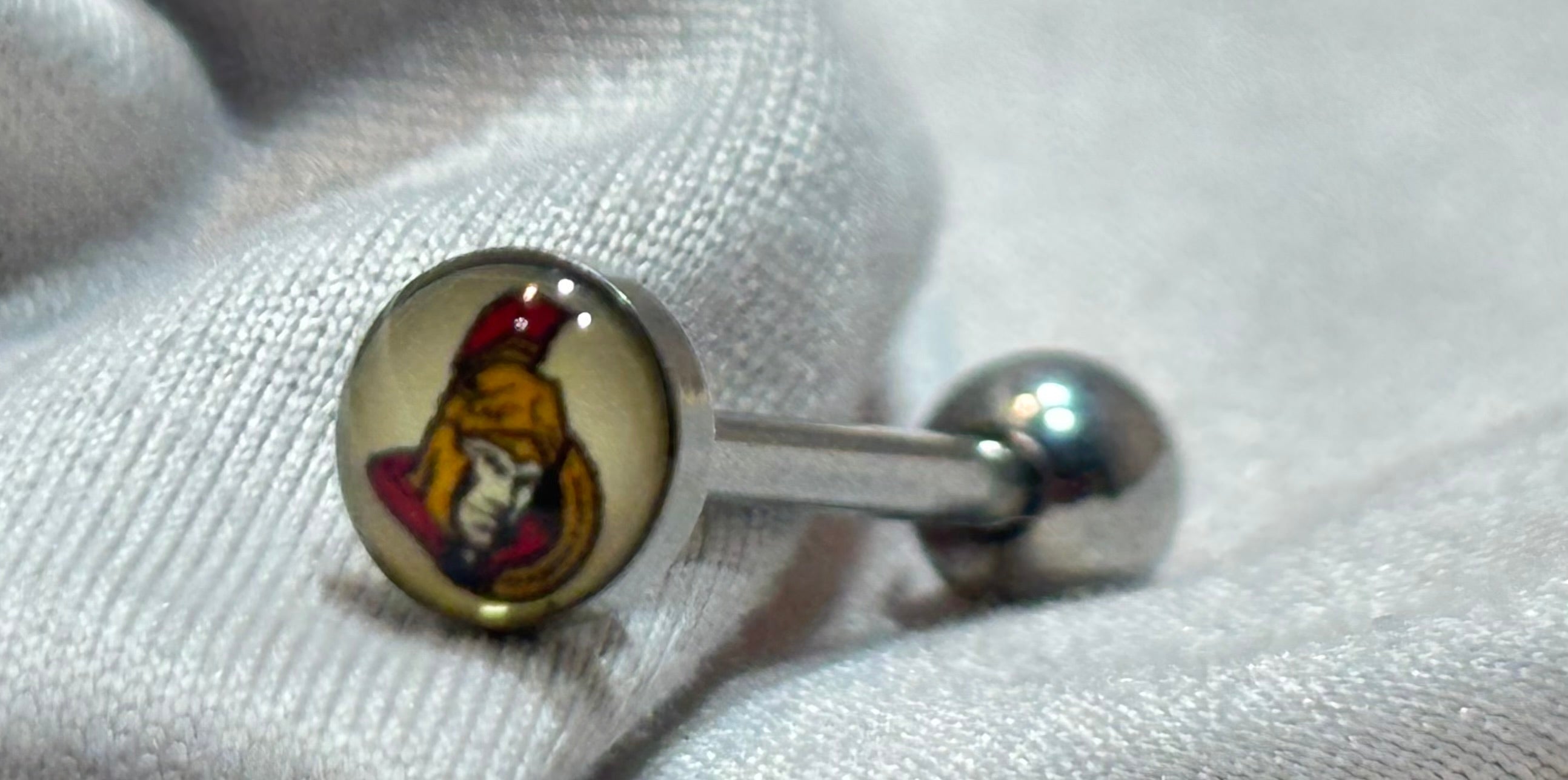 Ottawa Senators NHL Classic Logo Tongue Ring – Stainless Steel Barbell