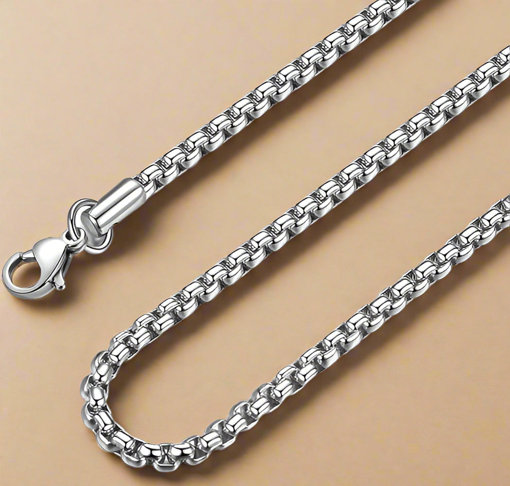 FASHION 4MM BOX CHAIN designed with round links