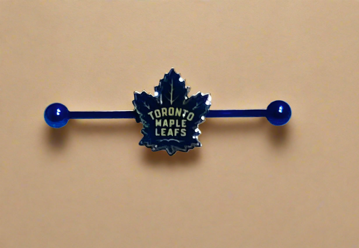 Toronto Maple Leafs blue stainless steel ear bars