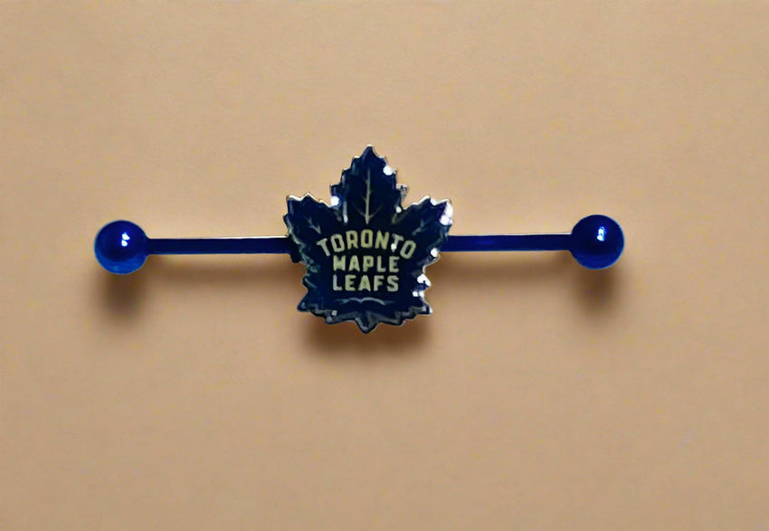 Toronto Maple Leafs blue stainless steel ear bars