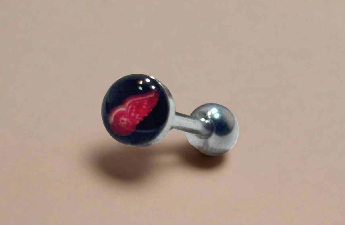 Officially Licensed NHL Detroit Red Wings Logo Tongue Ring