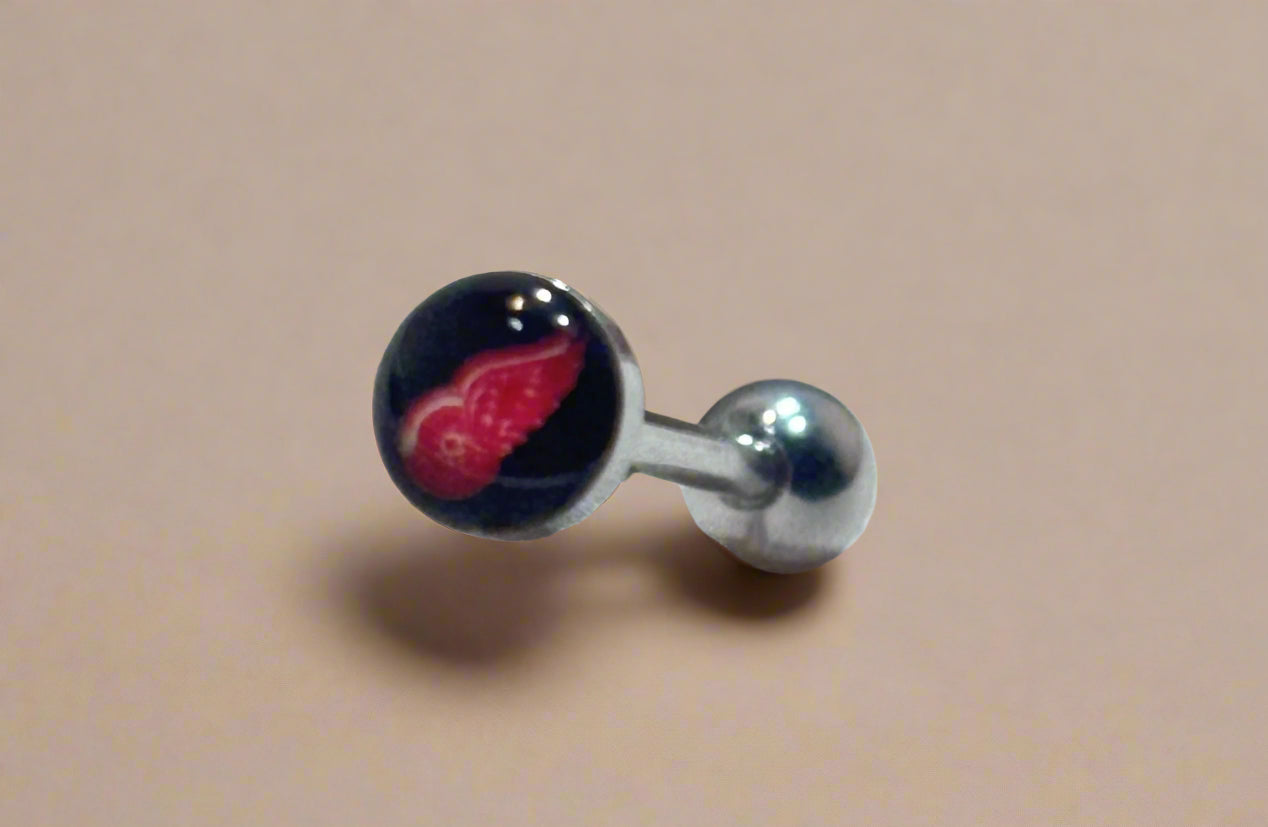 Officially Licensed NHL Detroit Red Wings Logo Tongue Ring
