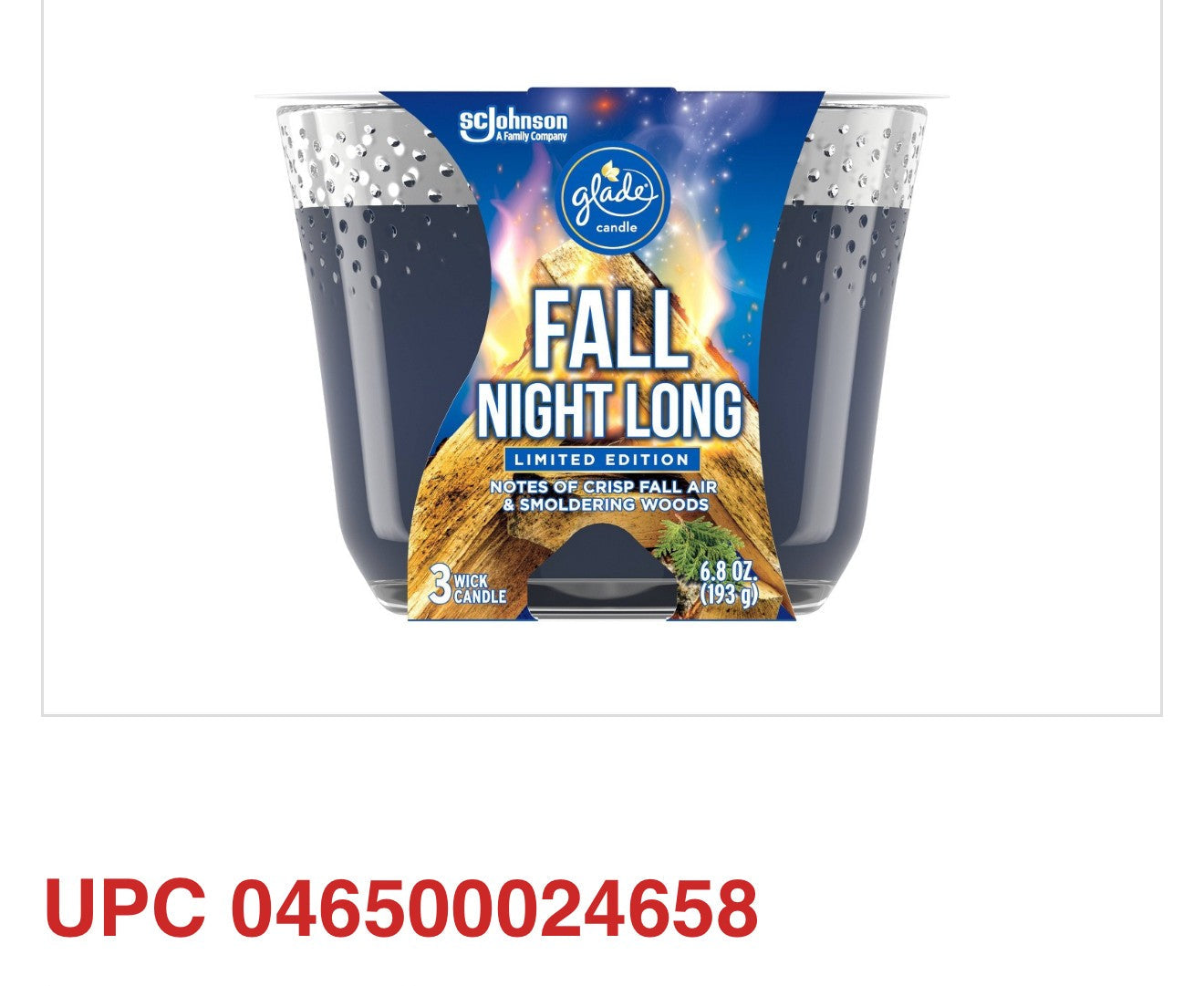 Glade 3-Wick Candle – Fall Night Long (6.8 oz)