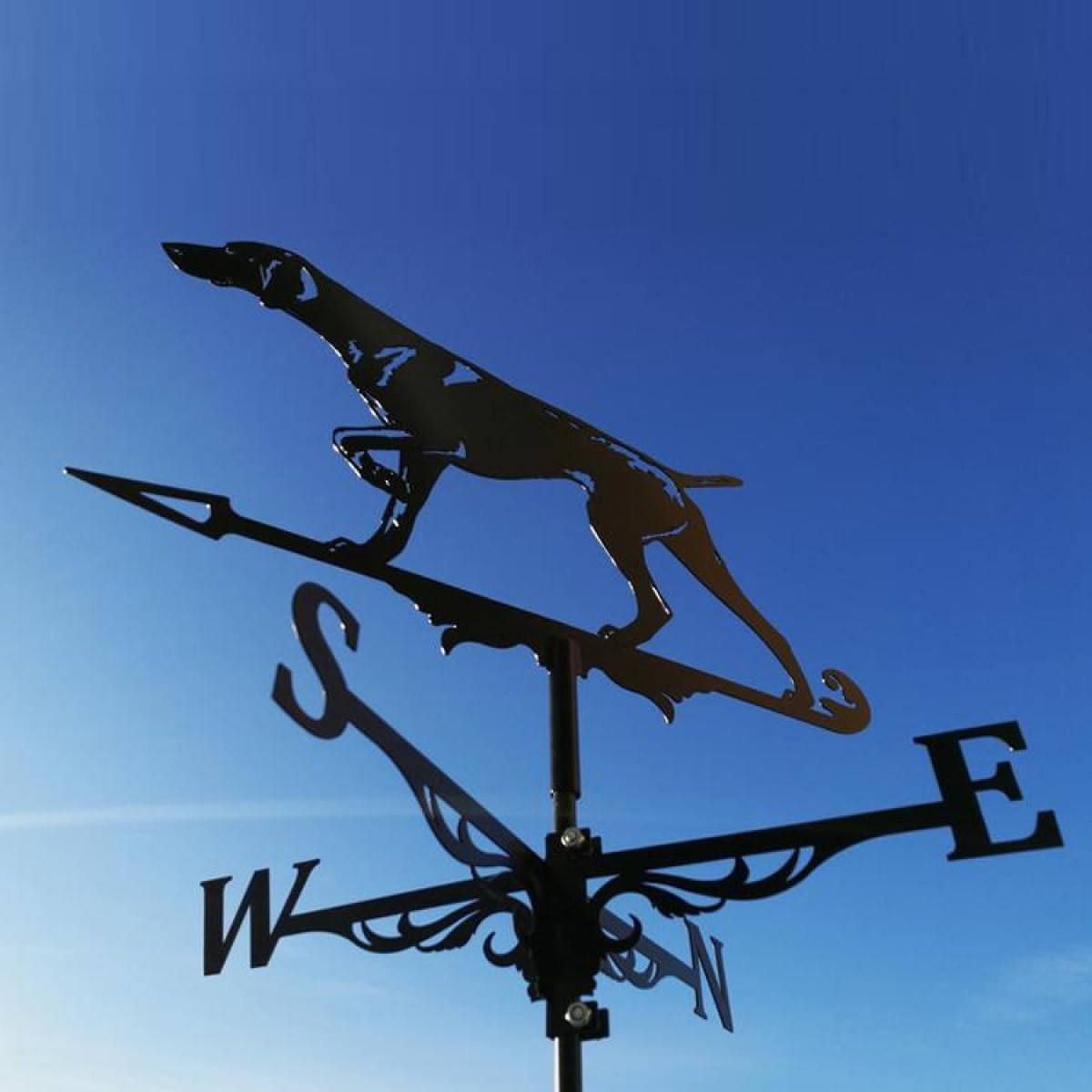 Vintage Black Metal Dog Weathervane – Outdoor Garden & Roof Wind Direction Indicator