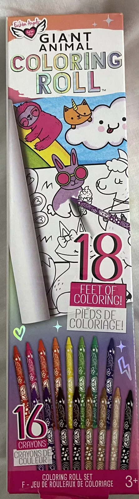 Giant Animal Coloring Roll 18 Feet of Coloring with 16 Crayons