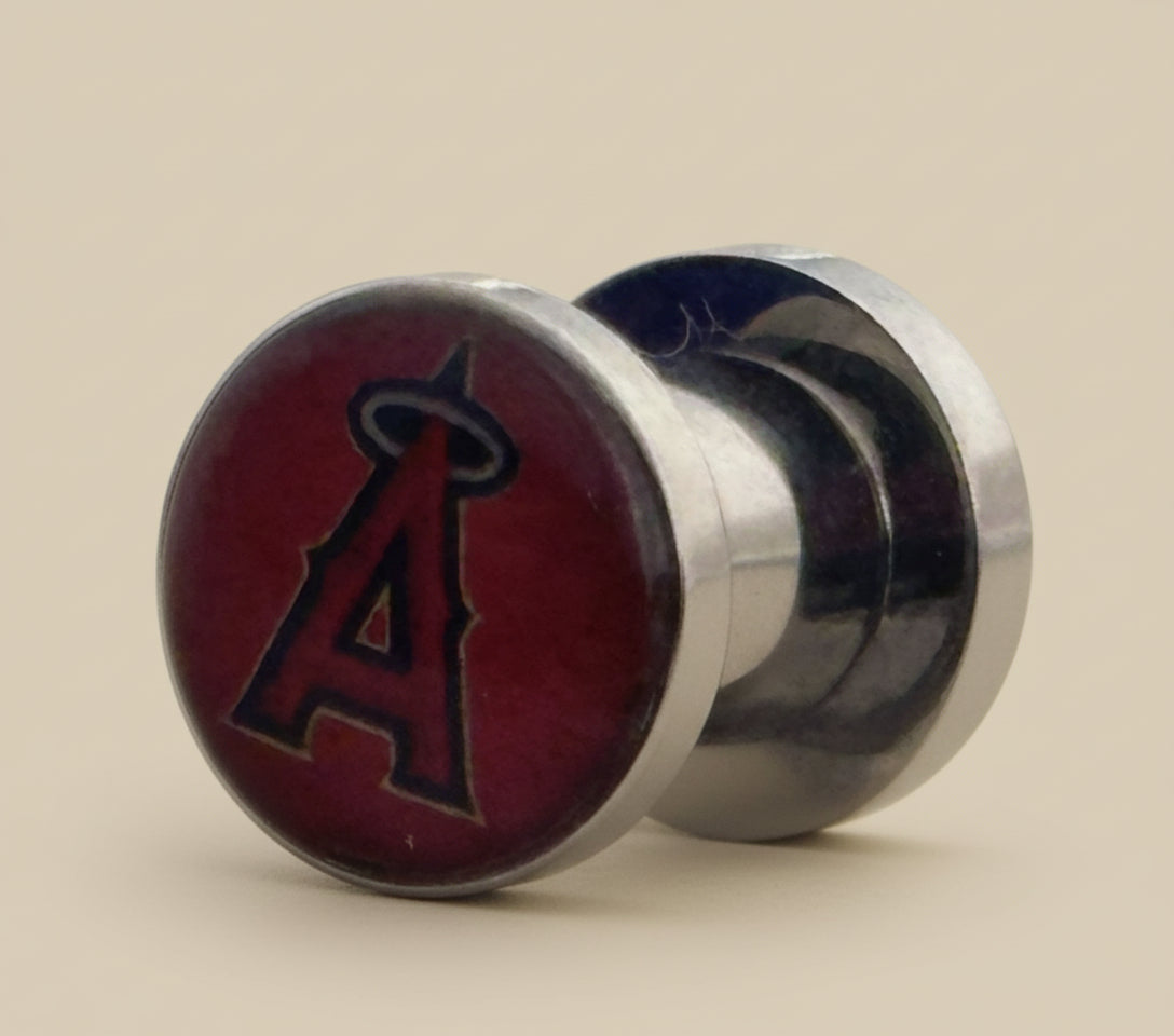 MLB Los Angeles Angels Screw-Fit 2G (6 mm) Surgical Steel Ear Plugs