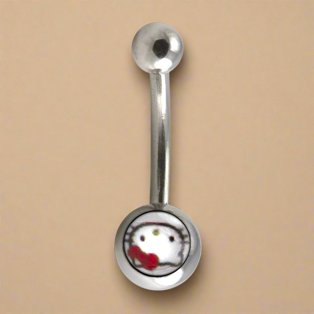 Hello Kitty White Curved Eyebrow Piercing – 16G