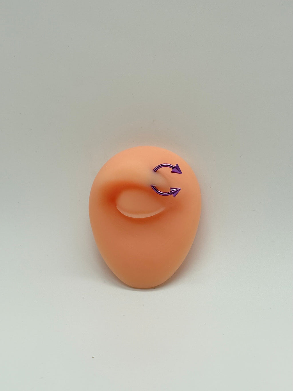 Light Purple Titanium Spiral Horseshoe Piercing Ring – 5mm Cone