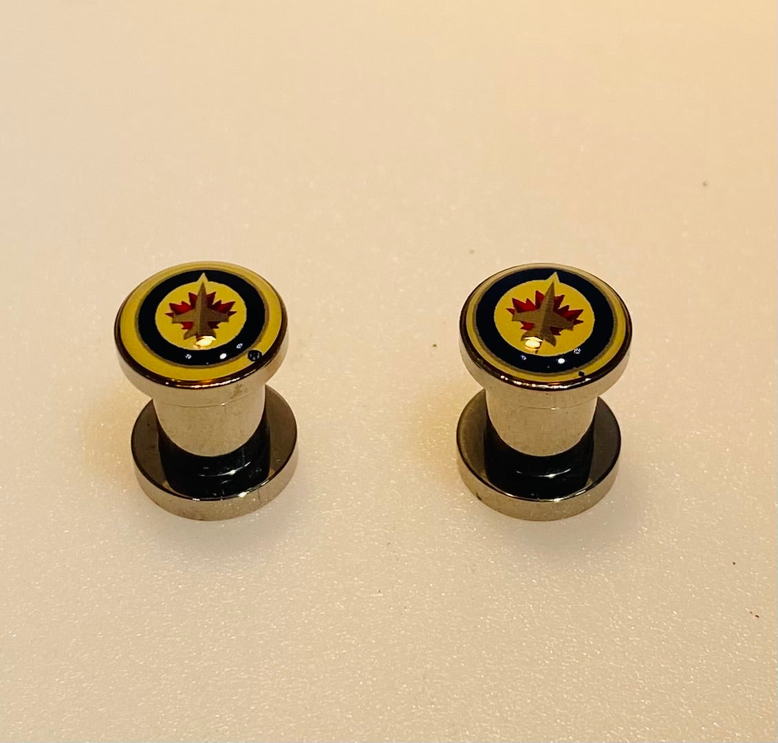 Winnipeg Jets Ear Plug 2G Stainless Steel