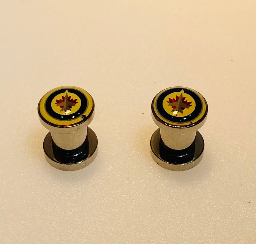 Winnipeg Jets Ear Plug 2G Stainless Steel