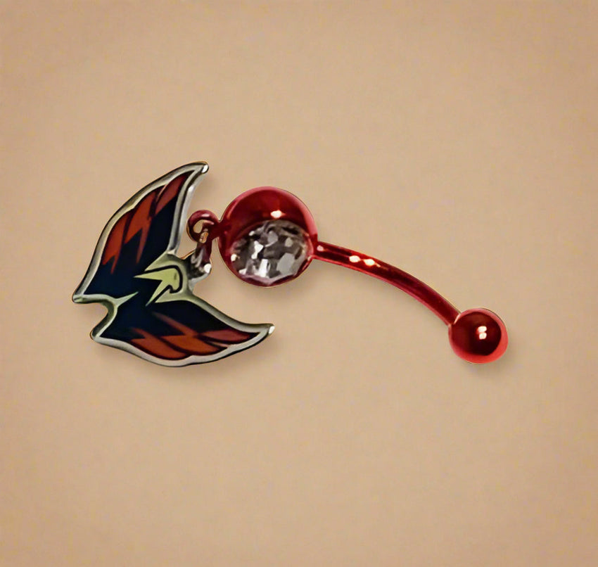 Washington Capitals red stainless steel belly rings