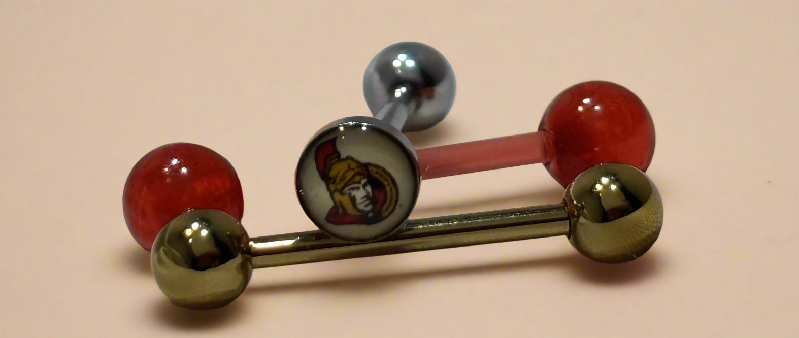 Officially Licensed NHL Ottawa Senators Logo Tongue Ring Set
