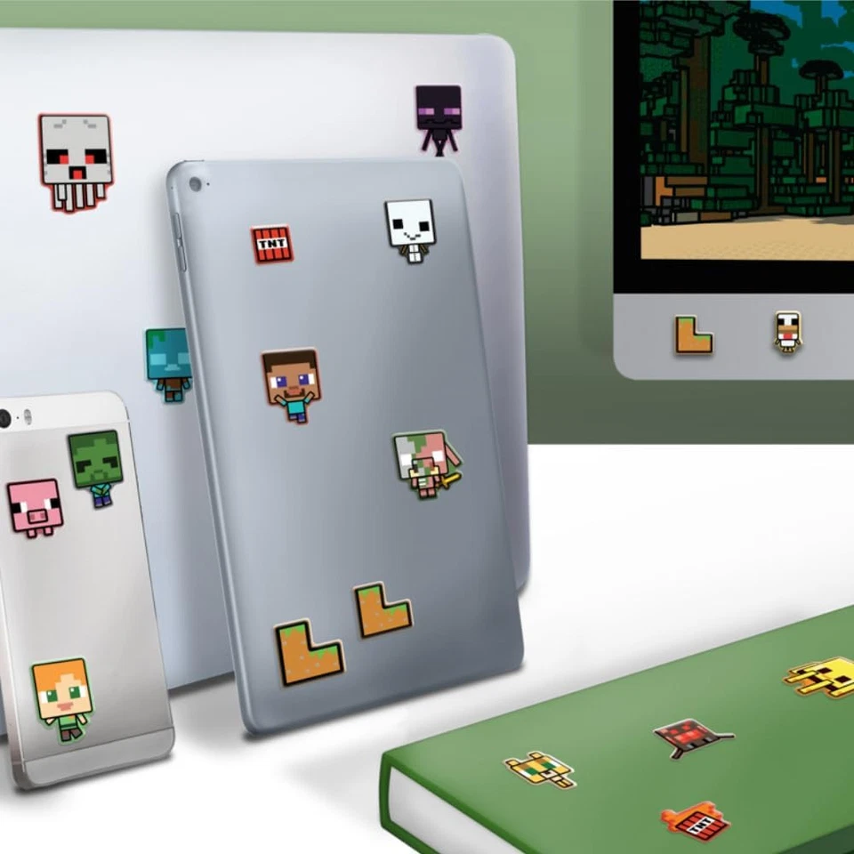 Minecraft Official Licensed Puffy Gadget Decals Laptop and Phone Case Stickers
