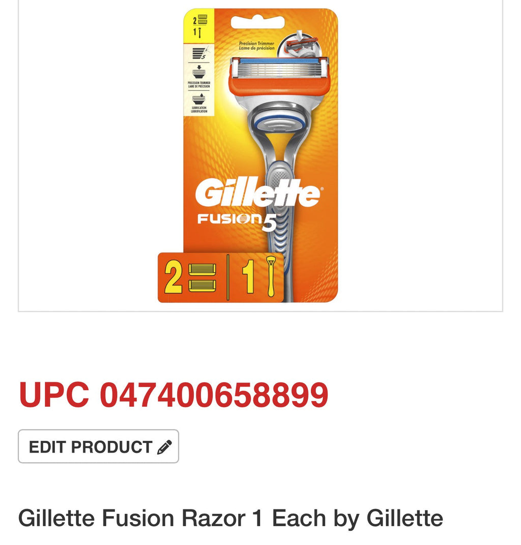 Gillette Fusion Razor – 1 Razor