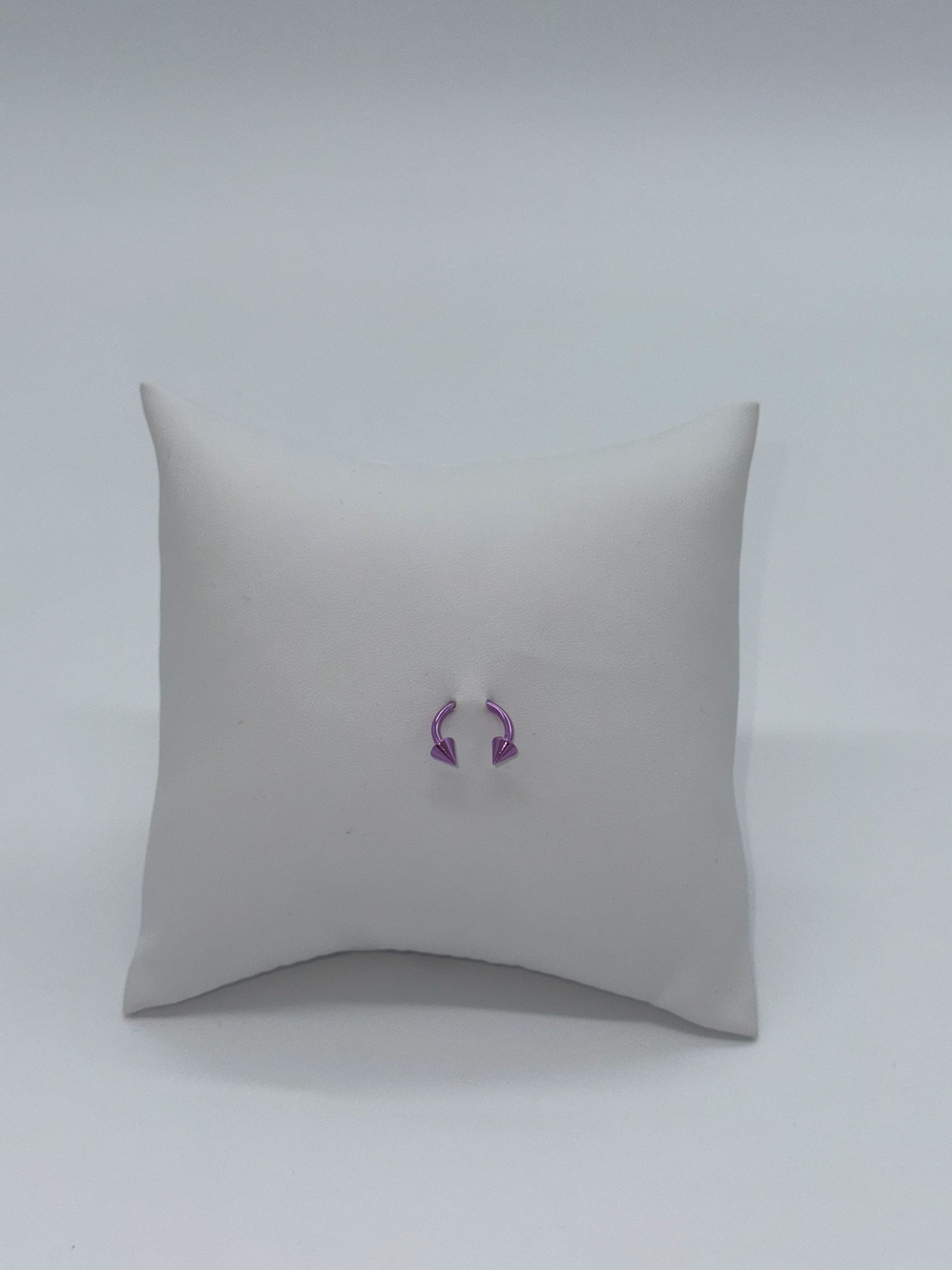 Dark Purple Titanium Horseshoe Piercing Ring – 5mm Cone