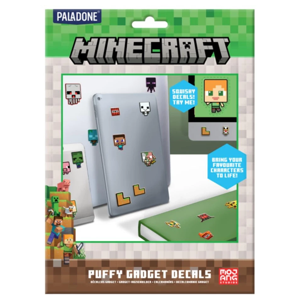 Minecraft Official Licensed Puffy Gadget Decals Laptop and Phone Case Stickers