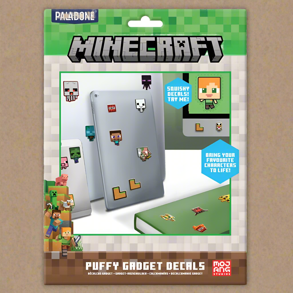 Minecraft Official Licensed Puffy Gadget Decals Laptop and Phone Case Stickers