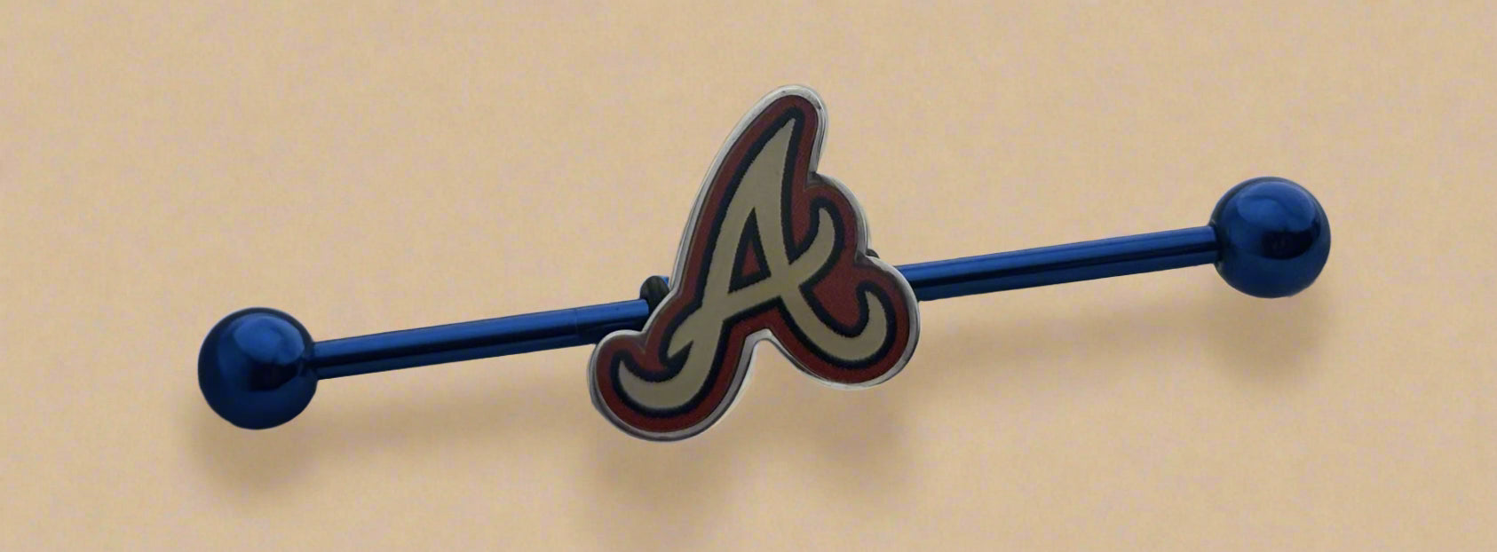Licensed MLB Blue Anodized Atlanta Braves Industrial Barbell