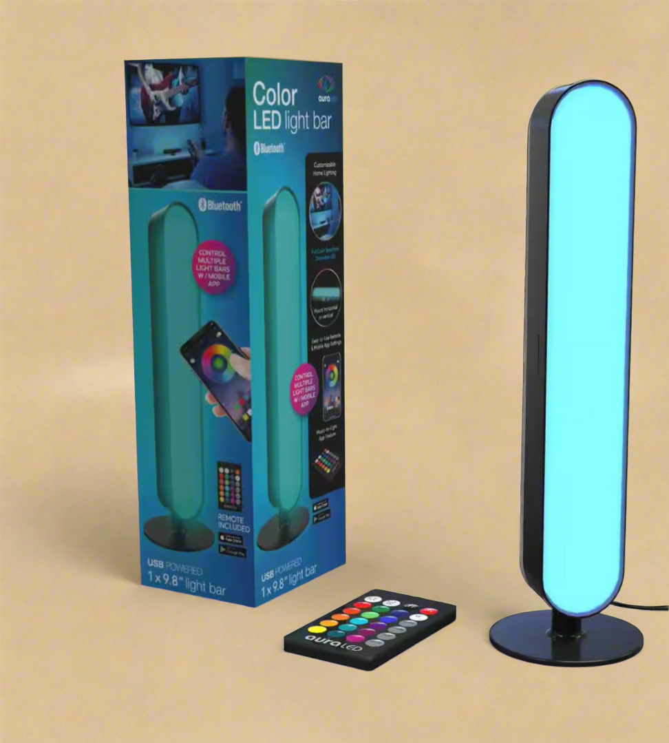 TZUMI LED Black 9.8" Multi-Color Light Bar Lamp with Remote