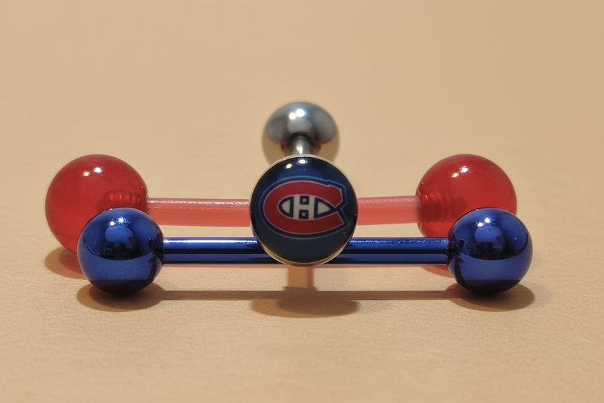 NHL Montreal Canadiens Logo Tongue Ring Set