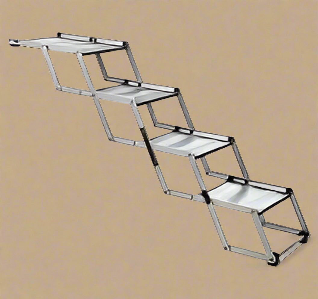 VEVOR Folding Aluminum Dog Stair – 4-Step Pet Ramp for Cars