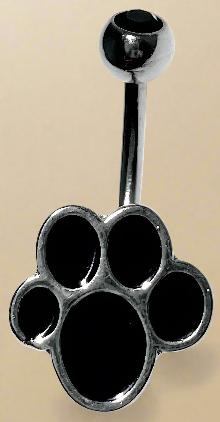 Garfield Black Paw Belly Ring