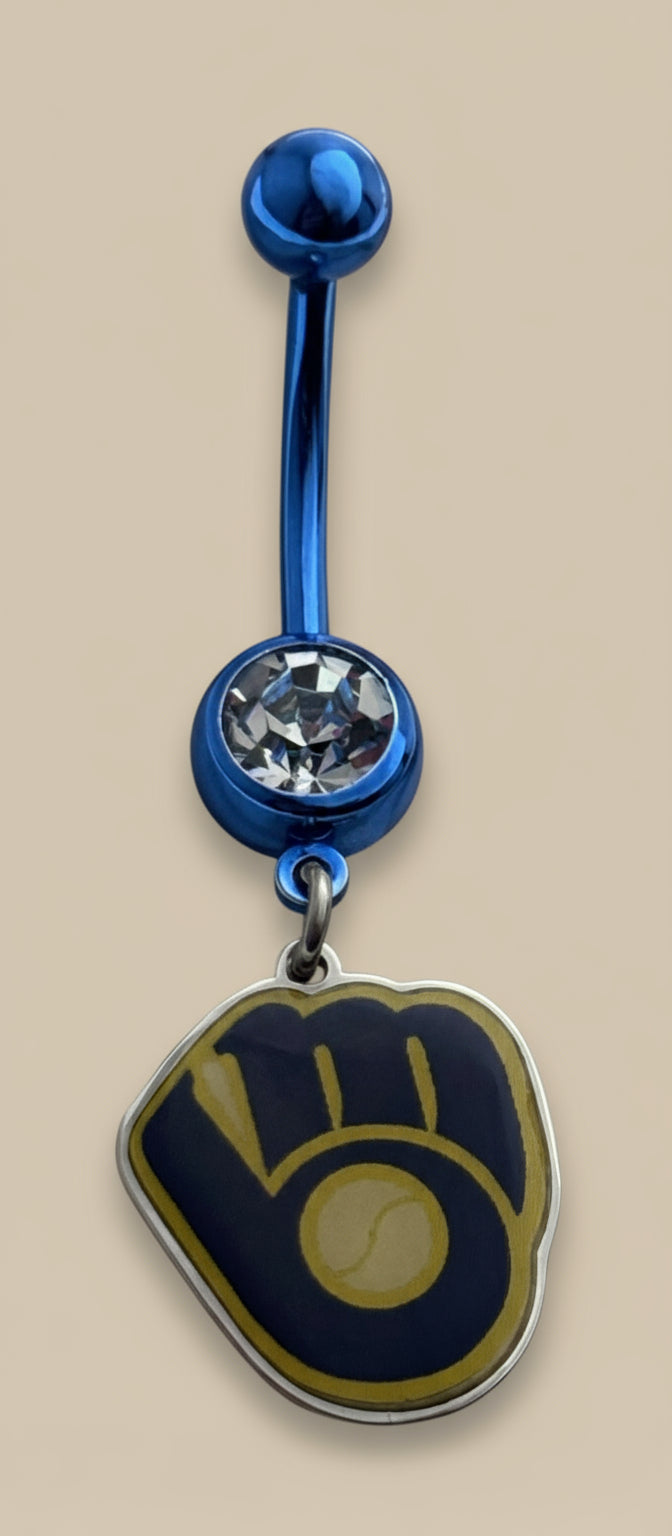 Milwaukee Baseball Belly Button Navel Ring