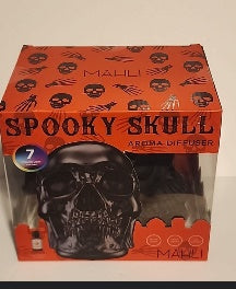 Mahli Black Spooky Skull Aroma Diffuser Festive Fan Essential W/ Pumpkin Oil